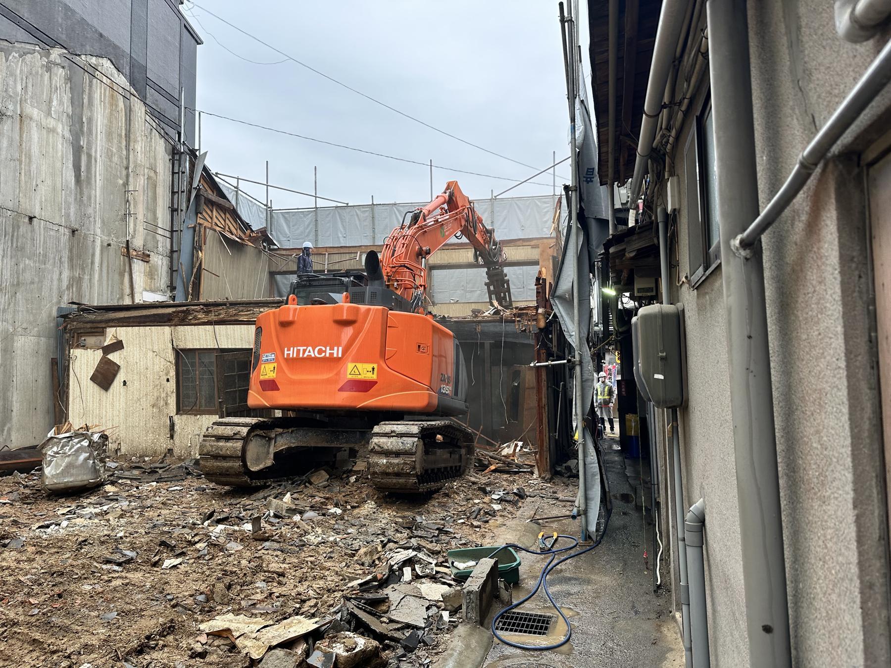 木造住宅の解体現場